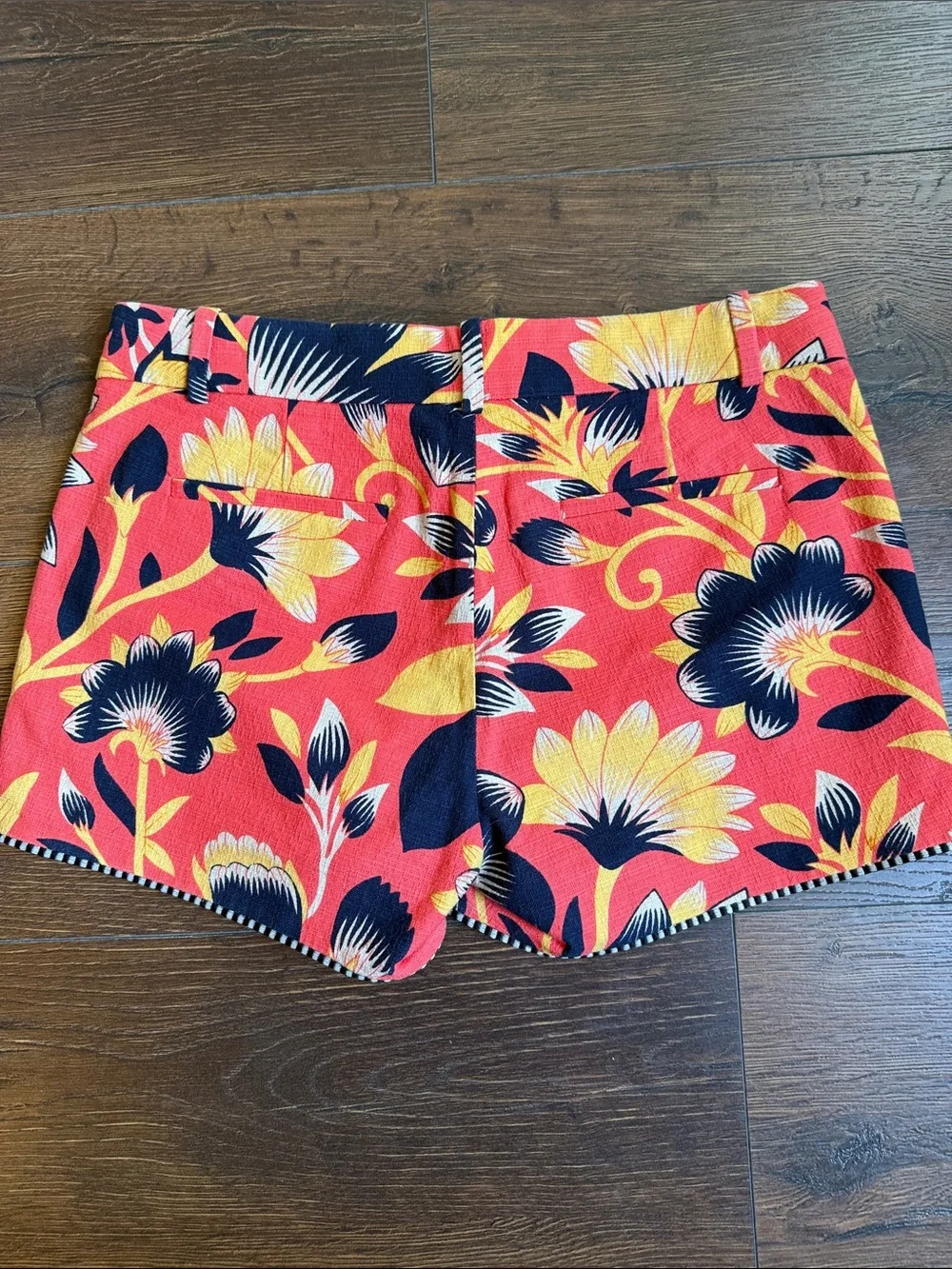 J. Crew Coral Floral Print Cotton-Blend Shorts